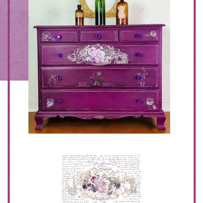 Floral Poems - Rub-On Furniture Decal Transfer by Maisie & Willow by Prima!
